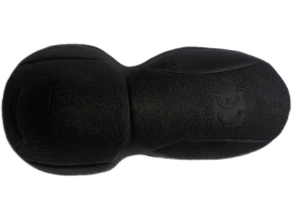 Top view of a single black Motovational CE Level 1 shoulder and elbow insert with a low-profile moulded shape