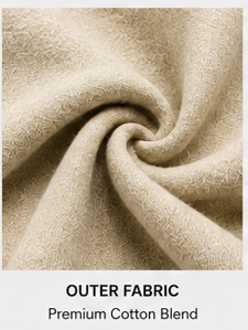 Close-up of the outer fabric texture of the Motovational zip-up hoodie in Beige, twisted to show the weave