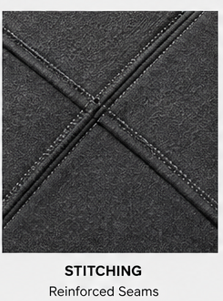 Close-up of the cross-stitched seam detail on the Motovational zip-up hoodie in Charcoal Grey