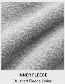 Close-up of the brushed inner lining of the Motovational zip-up hoodie in Heather Grey