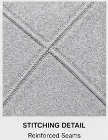 Close-up of the cross-stitched seam detail on the Motovational zip-up hoodie in Heather Grey